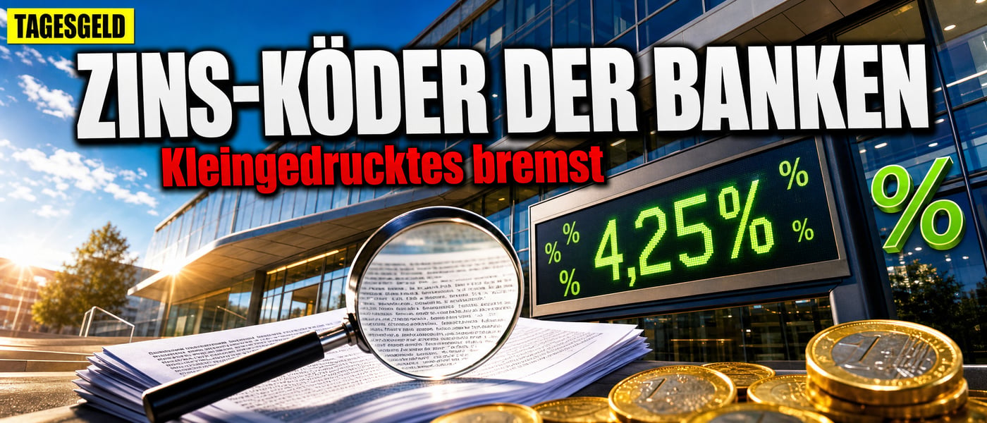 Zinsköder der Banken: 4,25 Prozent – und das Kleingedruckte lauert