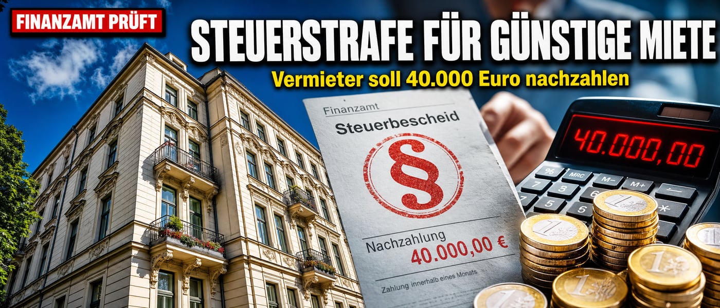 Zu billig vermietet: Finanzamt fordert 40.000 Euro vom Wohltäter