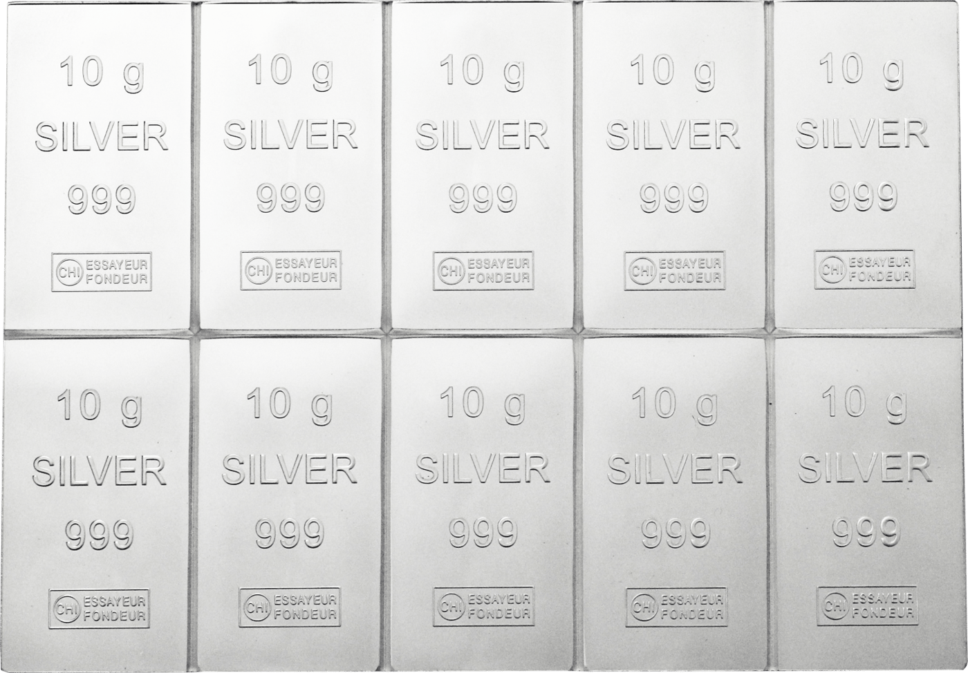 Silbertafel 10 × 10 g