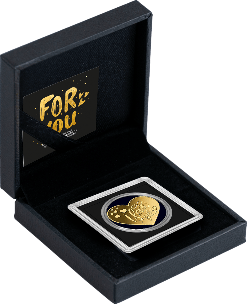 Schwarzes Etui mit FOR YOU im Deckel