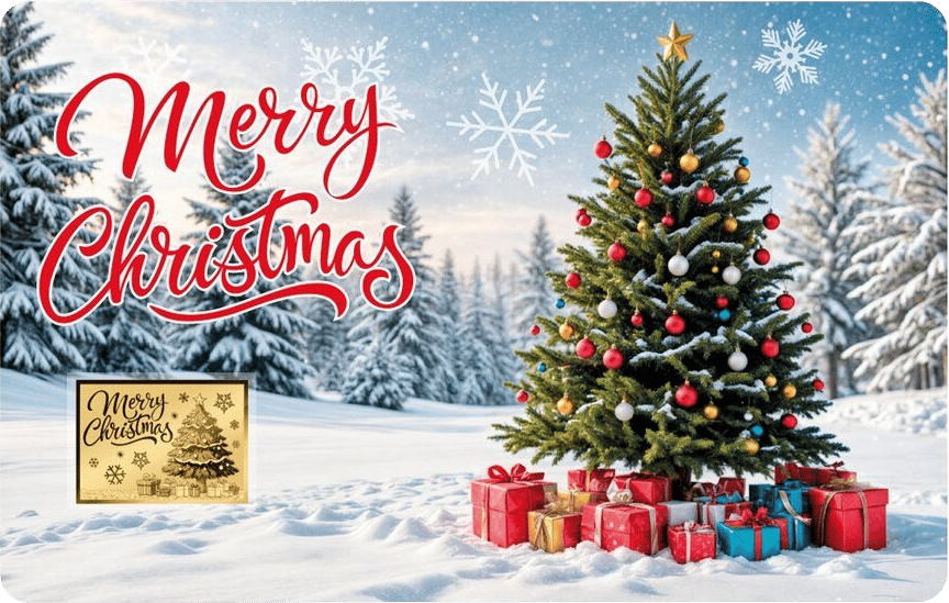 Merry Christmas gold coin · Card