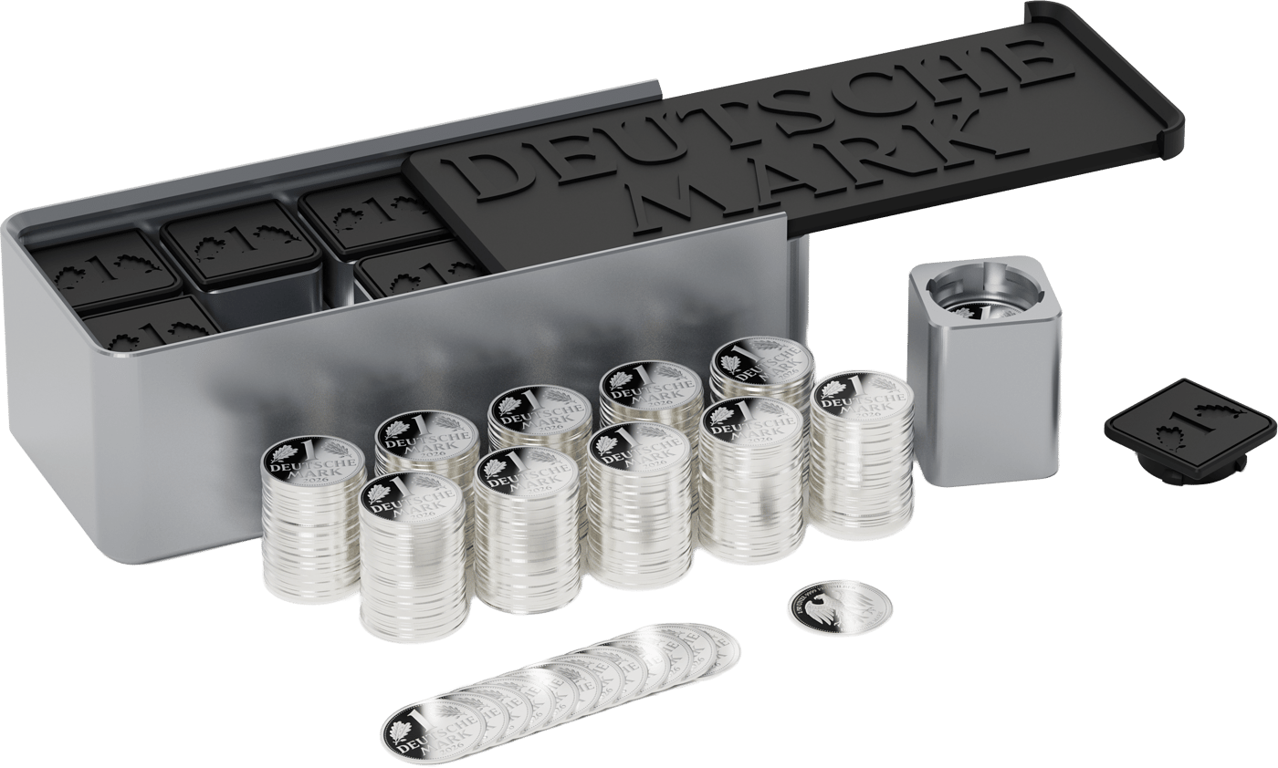 500 × 1/50 ounce of silver · The masterbox