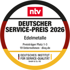 Deutscher Service-Preis 2026 - Edelmetalle - Preisträger Platz 1-3 (ntv)