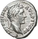 Denar Antoninus Pius · Vorderseite