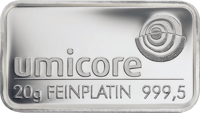20 g platinum bar, product photo from the shop