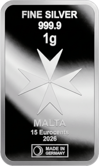 1g Silber Malta Münzbarren