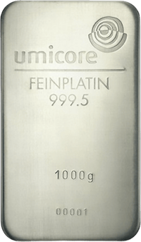 1 kg platinum bar, product photo from the shop