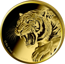 0,5g Gold Majestätischer Tiger 2025 (Auflage: 5.000 | Polierte Platte)