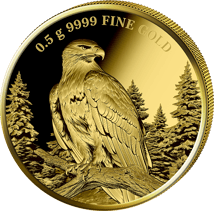 0,5g Gold Heimische Tiere Steinadler 2025 (Auflage: 5.000 | Polierte Platte)