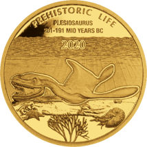 0,5g Gold Prehistoric Life Plesiosaurus 2020 PP (Auflage: 2.000 | 2.Ausgabe | Polierte Platte)