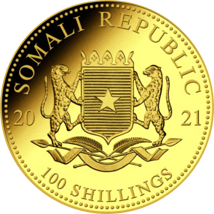 1/10 Unze Gold Somalia Elefant 2021
