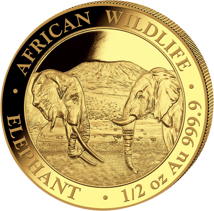 1/2 Unze Gold Somalia Elefant 2020