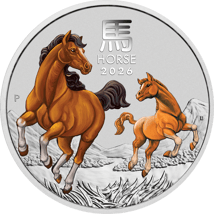 1/4 Unze Silber Lunar III Pferd 2026 Hobart Coin Show (Auflage: 2.026 | coloriert)