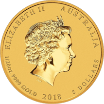1/20 Unze Goldmünze Lunar II Hund 2018