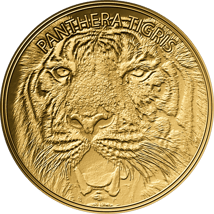 Gold Stolze Raubtiere Tiger Münze