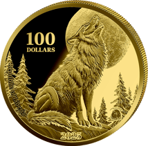 1/4 Unze Gold Heimische Tiere Wolf 2025 (Auflage: 299 | Polierte Platte)