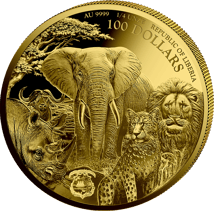 1/4 Unze Gold African Animals Elefant 2025 (Auflage: 299 | Polierte Platte)