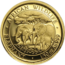 1/50 Unze Gold Somalia Elefant 2013
