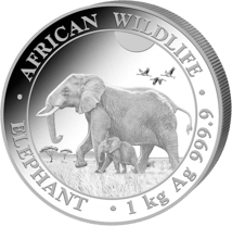 1 kg Silber Somalia Elefant 2022