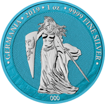 1 Unze Germania 5 Mark Silbermünze 2019 "Space Blue" (Auflage: 500 | coloriert)
