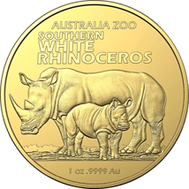 1 Unze Gold Australien Zoo südliches Breitmaulnashorn 2023 (Auflage: 250)