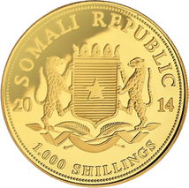 1 Unze Gold Somalia Elefant 2014