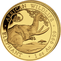 1 Unze Gold Somalia Elefant 2023 Motiv (PM: ANA | Auflage: 100 | Jahrgang 2022)