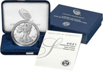 1 Unze Silber American Eagle 2021 PP (Polierte Platte)
