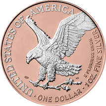 1 Unze Silber American Eagle 2023 Reverse gilded (Auflage: 100 | teilvergoldet Rosegold)