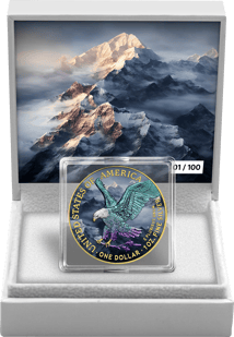 1 Unze Silber American Mountain Eagle 2024 (Auflage: 100 | Hologramm | coloriert)