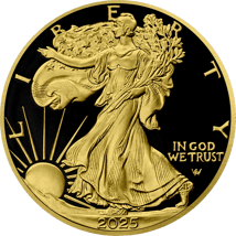 1 Unze Silber American Eagle Gold Nugget Iced Out 2025 (Auflage: 50 | teilvergoldet)