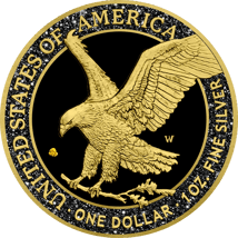 1 Unze Silber American Eagle Gold Nugget Iced Out 2025 (Auflage: 50 | teilvergoldet)
