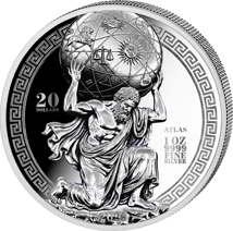 1 Unze Silber Atlas Träger der Himmelskugel 2026 (Auflage: 1.000 | Polierte Platte)