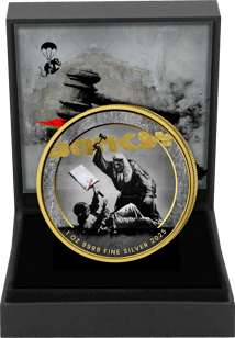 1 Unze Silber Banksy 2025 (Auflage: 100 | teilvergoldet)