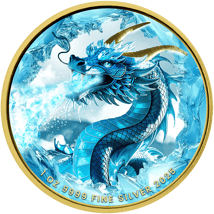 1 Unze Silber Eisdrache 2025 (Auflage: 100 | teilvergoldet)