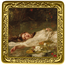 1 Unze Silber Bilderrahmen Gemälde Ophelia (Auflage: 100 | teilvergoldet)