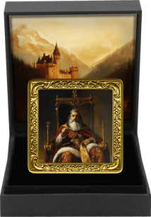 1 Unze Silber Bilderrahmen Gemälde Karl der Große (Auflage: 100 | teilvergoldet)