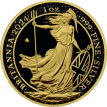 1 Unze Silber Britannia 2024 Gold Nugget Iced Out (Auflage: 50 | teilvergoldet)