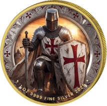 1 Unze Silber Templer 2025 (Auflage: 100 | teilvergoldet)