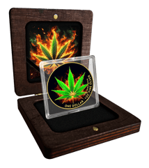 1 Unze Silber Cannabis 2024 (Auflage: 100 | teilvergoldet)
