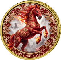 1 Unze Silber Feuerpferd Chinesisches Neujahr 2026 (Auflage: 88 | teilvergoldet)