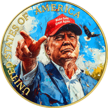 1 Unze Silber Donald Trump Make Gold Great Again I 2024 (Auflage: 100 | teilvergoldet)