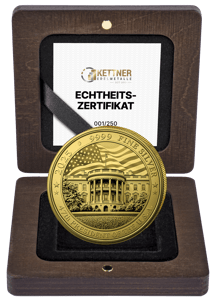 1 Unze Silber Donald Trump Make Gold Great Again 2025 (Auflage: 250 | vergoldet | Polierte Platte)