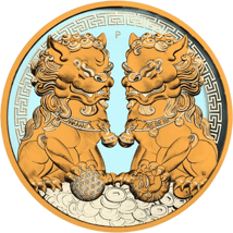 1 Unze Silber Double Pixiu 2020 (Auflage: 100 | Space Blue | gildet)