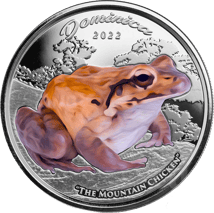 1 Unze Silber EC8 Dominica Mountain Chicken 2022 (Auflage: 500 | coloriert)
