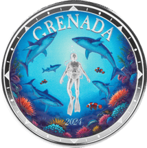 1 Unze Silber EC8 Grenada Shark Diver 2024 (Auflage: 500)