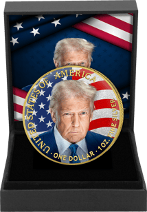 1 Unze Silber Donald Trump 2025 (Auflage: 100 | teilvergoldet)