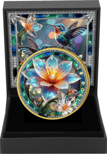 1 Unze Silber Kristall Kolibri 2025 (Auflage: 100 | vergoldet)