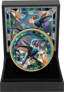 1 Unze Silber Kristall Kolibri 2025 (Auflage: 100 | vergoldet)