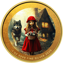 1 Unze Silber Märchen der Gebrüder Grimm Rotkäppchen 2025 (Auflage: 100 | teilvergoldet)